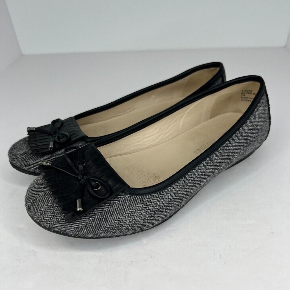 Michael Shannon Womens 316063 Black Kilted Buffalo Canvas Slip On Size 7 M Flats